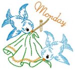 Matriz de bordado Semana doodles birds - Imagem 3