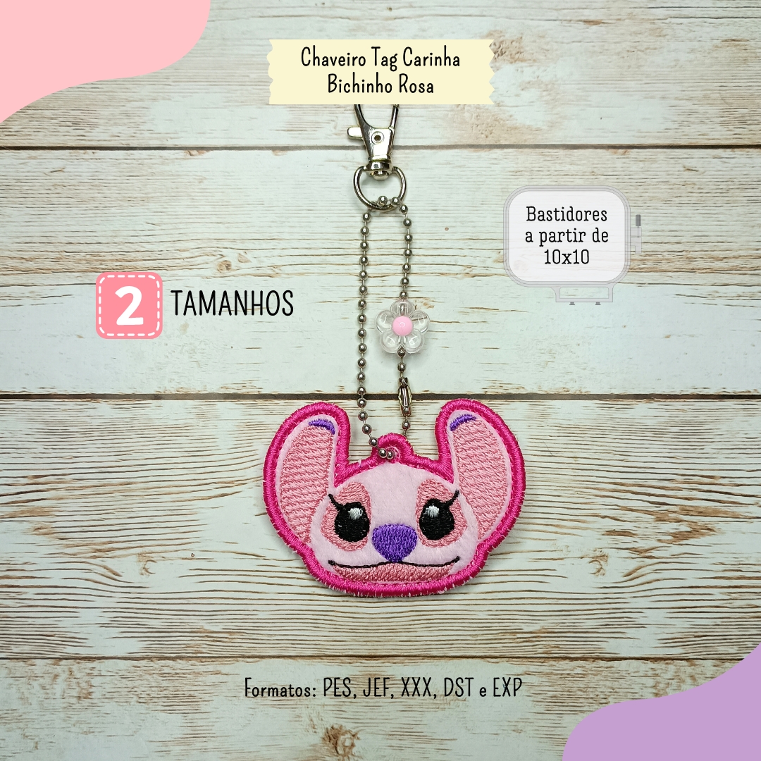 15 Matriz Chaveiro Tag Bichinho Rosa - Image 2