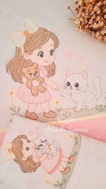 Matrizes de bordado coleção meninas e seus bichinhos - Imagem 3
