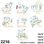 Matriz de bordado Semana doodles birds 02