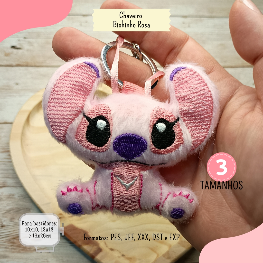 4 Matriz Chaveiro Bichinho Rosa - Imagem 4