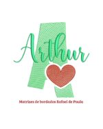 Linda Matriz de Bordado Alfabeto Coração de ( A a Z ) - Pontos Leves - Image 5