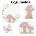 Matrizes de bordado coleção cogumelos com borboleta 3D - Imagem 3