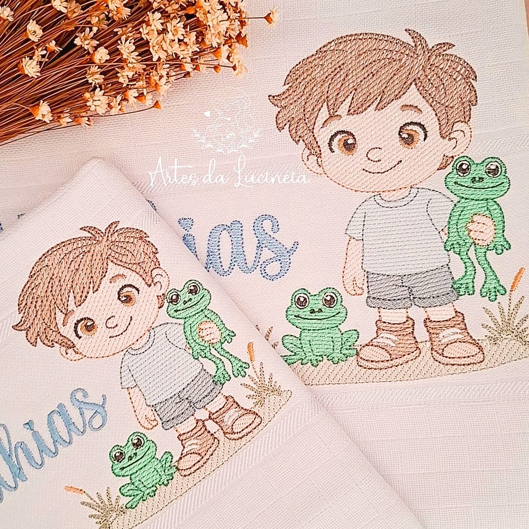 CAPA Matriz de bordado menino com sapinhos - Imagem 1