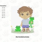 Matriz de bordado menino com sapinhos - Imagem 2