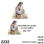 Matriz de bordado ovelhas e o bom pastor