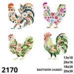 Matriz de bordado Combo galos e galinhas