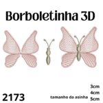 Matriz de bordado borboletinha 3D