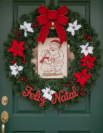 Matriz para Bordado Menina e o Papai Noel