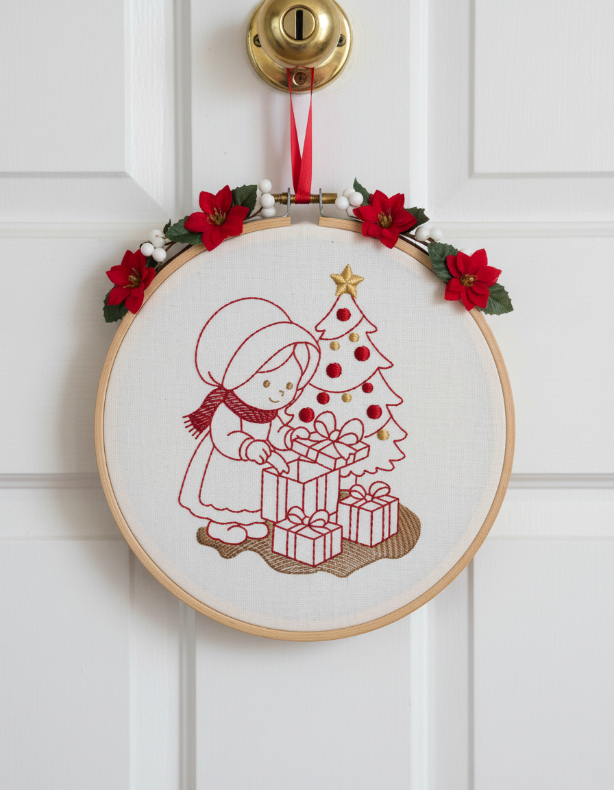 artesanildo-pro-2 Matriz para Bordado Menina e Árvore de Natal - Imagem 1