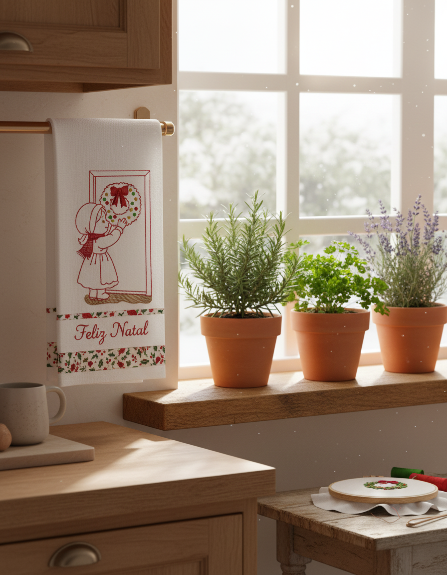 artesanildo-pro-3 (2) Matriz para Bordado Menina e a Guirlanda - Imagem 1