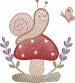 Matriz para Bordado Cogumelo e Caracol - Imagem 2