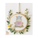 Matriz para Bordado Hipopótamo Safári Patchwork Cute