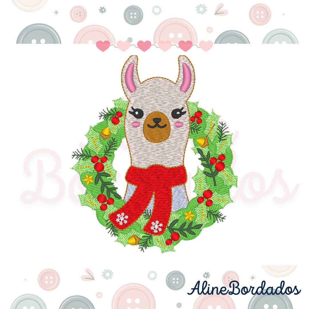 CΓ³pia de Enila Designs - 1 Matriz de Bordado Lhama Natal - Image 1