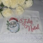 Matriz de bordado barrado Santa Claus feliz natal - Image 4