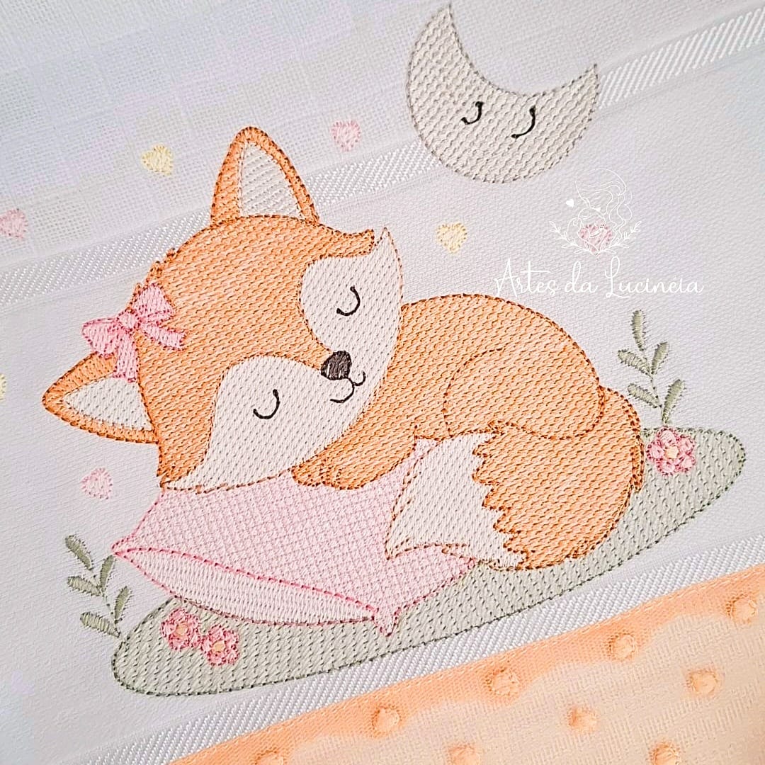 2 Matriz de bordado coleΓ§Γ£o raposa ela dormindo - Image 5