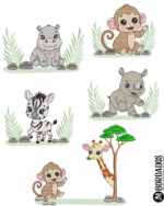 Coleção de Matrizes de Bordado Turminha da Selva