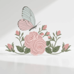 Matriz Rosa com Brotos e Borboleta - Image 2
