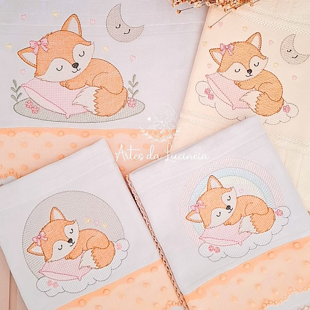 CP Matriz de bordado coleΓ§Γ£o raposa ela dormindo - Image 1