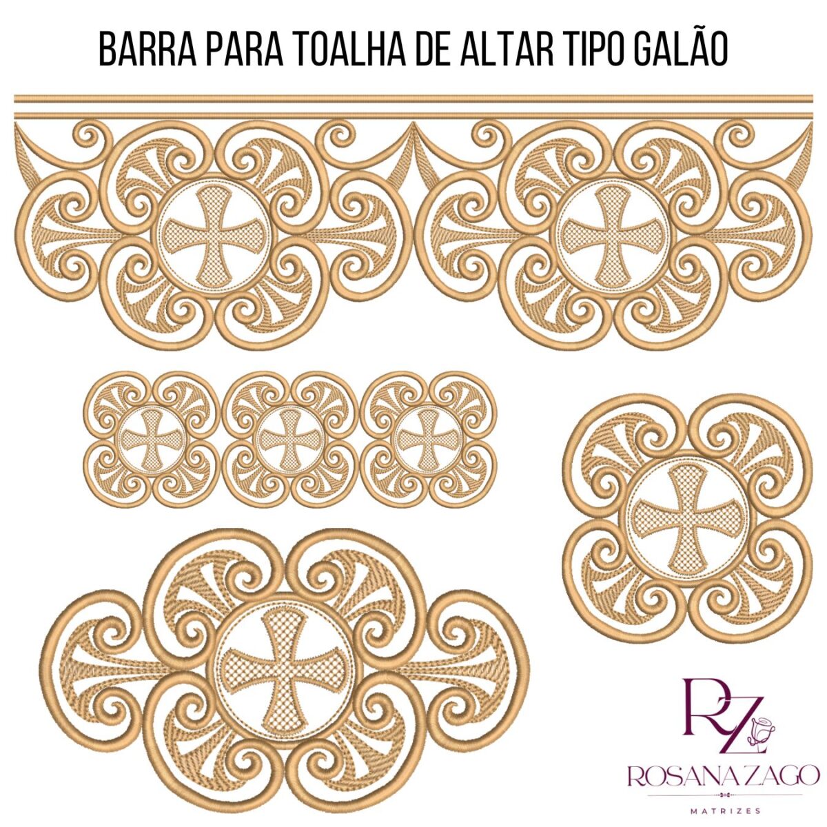 BARRA PARA TOALHA DE ALTAR TIPO GALÃO - Imagem 1