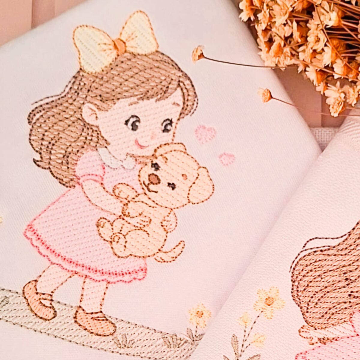 Matriz de bordado menina cachorrinho 2 - avulsa - Imagem 1