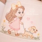 Matriz de bordado menina cachorrinho 1 - avulsa - Imagem 2