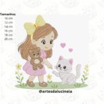 Matriz de bordado menina gatinho 1 - avulsa - Image 2