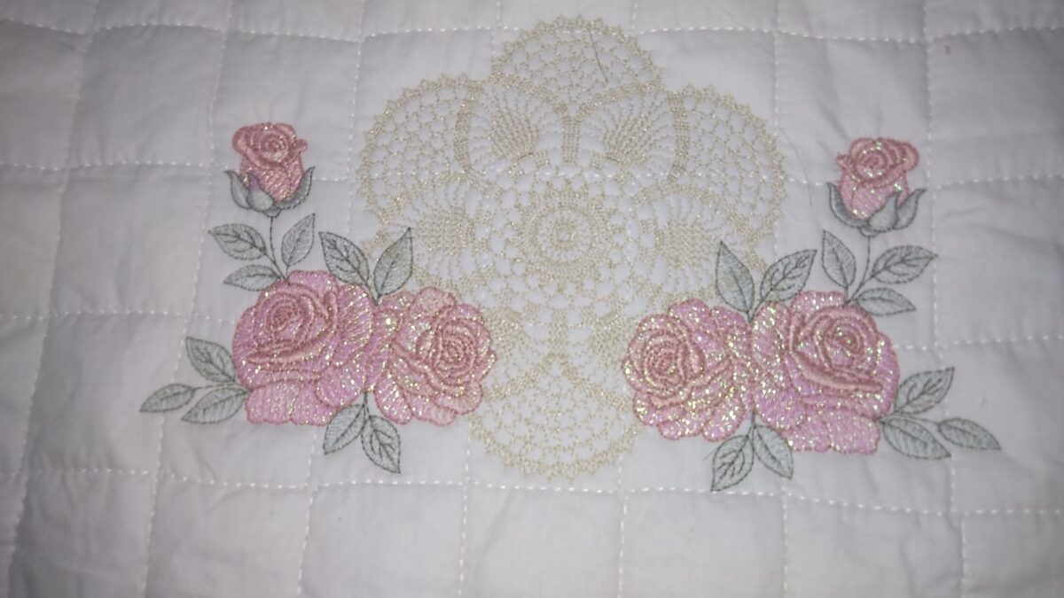 Matriz de bordado Renda com rosas - Imagem 2