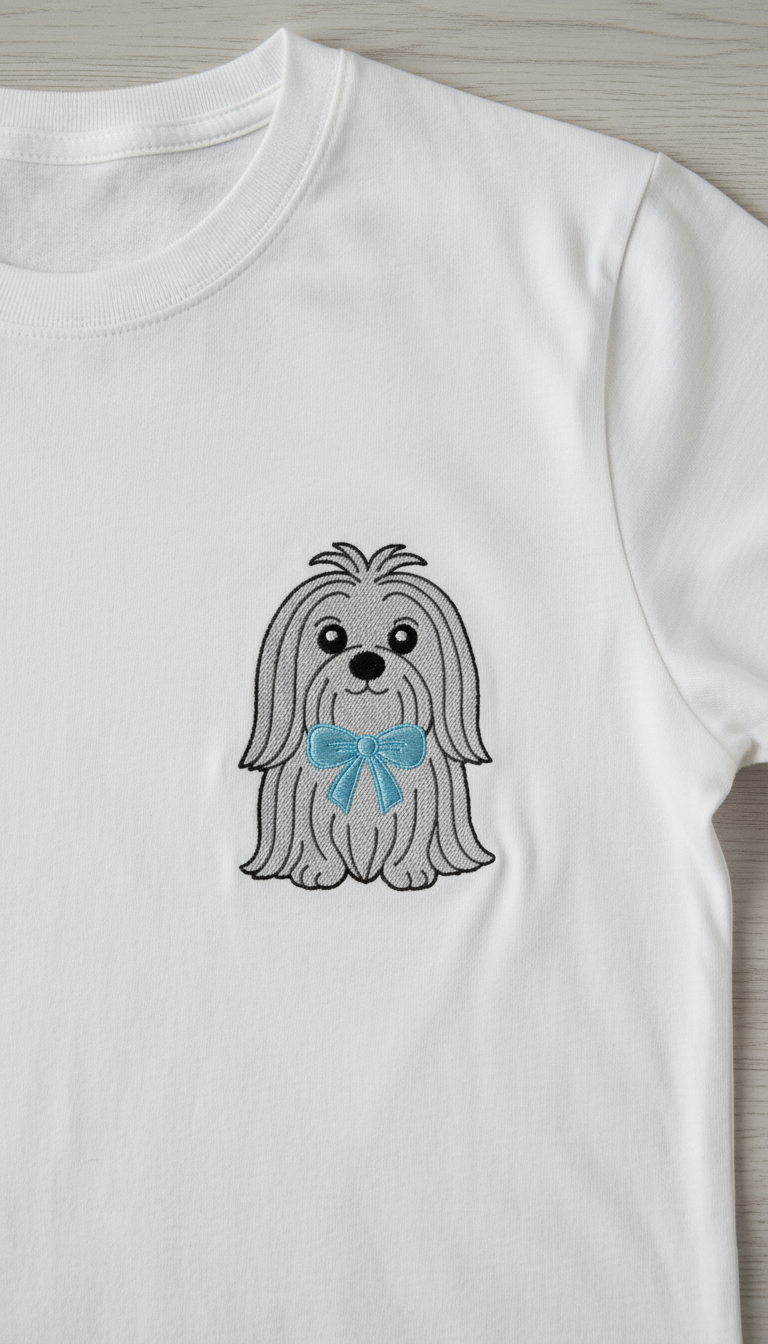 camiseta3 Matrizes de Bordado Cachorrinhos de Raça - Maltês - modelo1 - Imagem 2