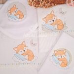 Matrizes de bordado coleção raposa ele dormindo