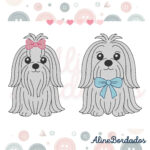Matrizes de Bordado Cachorrinhos de Raça - Maltês - modelo1