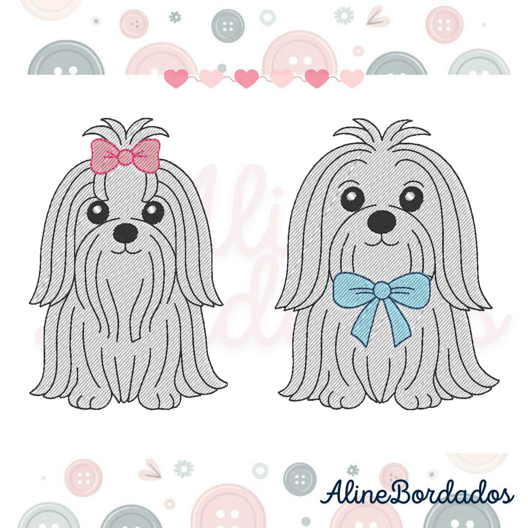 Cópia de Enila Designs - 1 Matrizes de Bordado Cachorrinhos de Raça - Maltês - modelo1 - Imagem 1