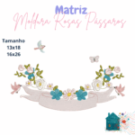 Matriz Moldura Rosas Pássaros - Imagem 3