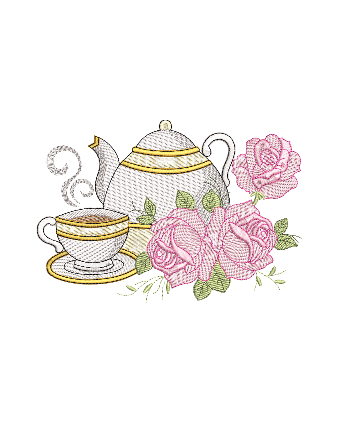 xicara com flores Matriz de bordado - XΓcara com flores - Image 1