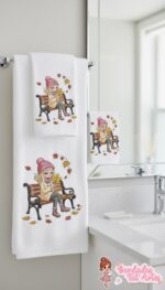 Matriz de bordado arabescos de Menina sentada no banco da praça - Image 2