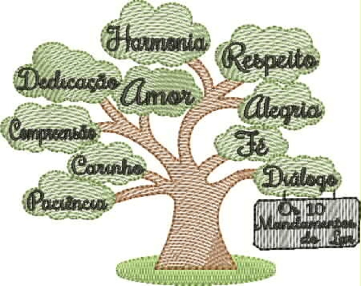 10 MANDAMENTOS Matriz de Bordado Arvore 10 mandamentos - Imagem 1