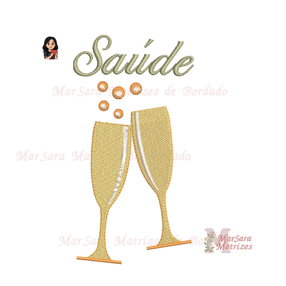 Brinde ร Saรบde Matriz de Bordado - Um Brinde ร Saรบde - Imagem 1