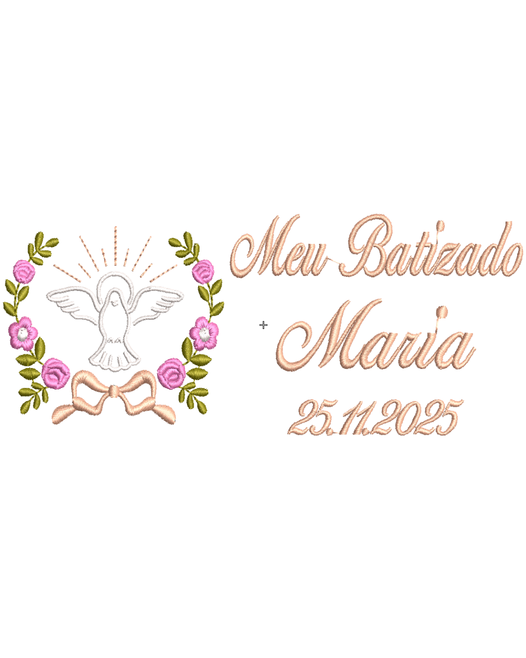 Design sem nome (1) MATRIZ DE BORDADO MEU BATIZADO FLORAL - Imagem 1