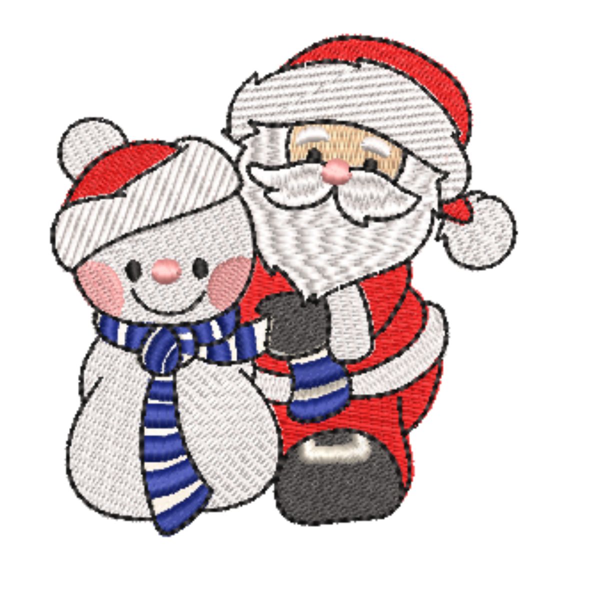 Design sem nome (10) Matriz de Bordado Papai Noel e Boneco de Neve Cód 01341 - Imagem 1