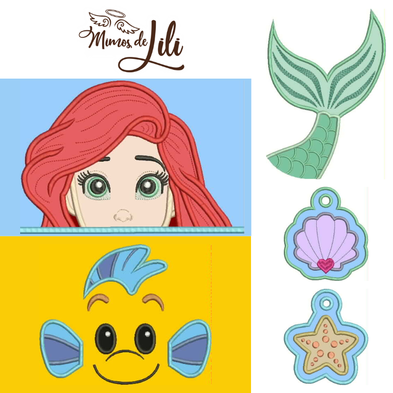 Design sem nome - 2025-11-21T093746.833 Matriz de Bordado - Sereia e peixe - Imagem 1