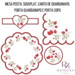MESA POSTA: SOUSPLAT, CANTO DE GUARDANAPO, PORTA GUARDANAPO E PORTA COPO