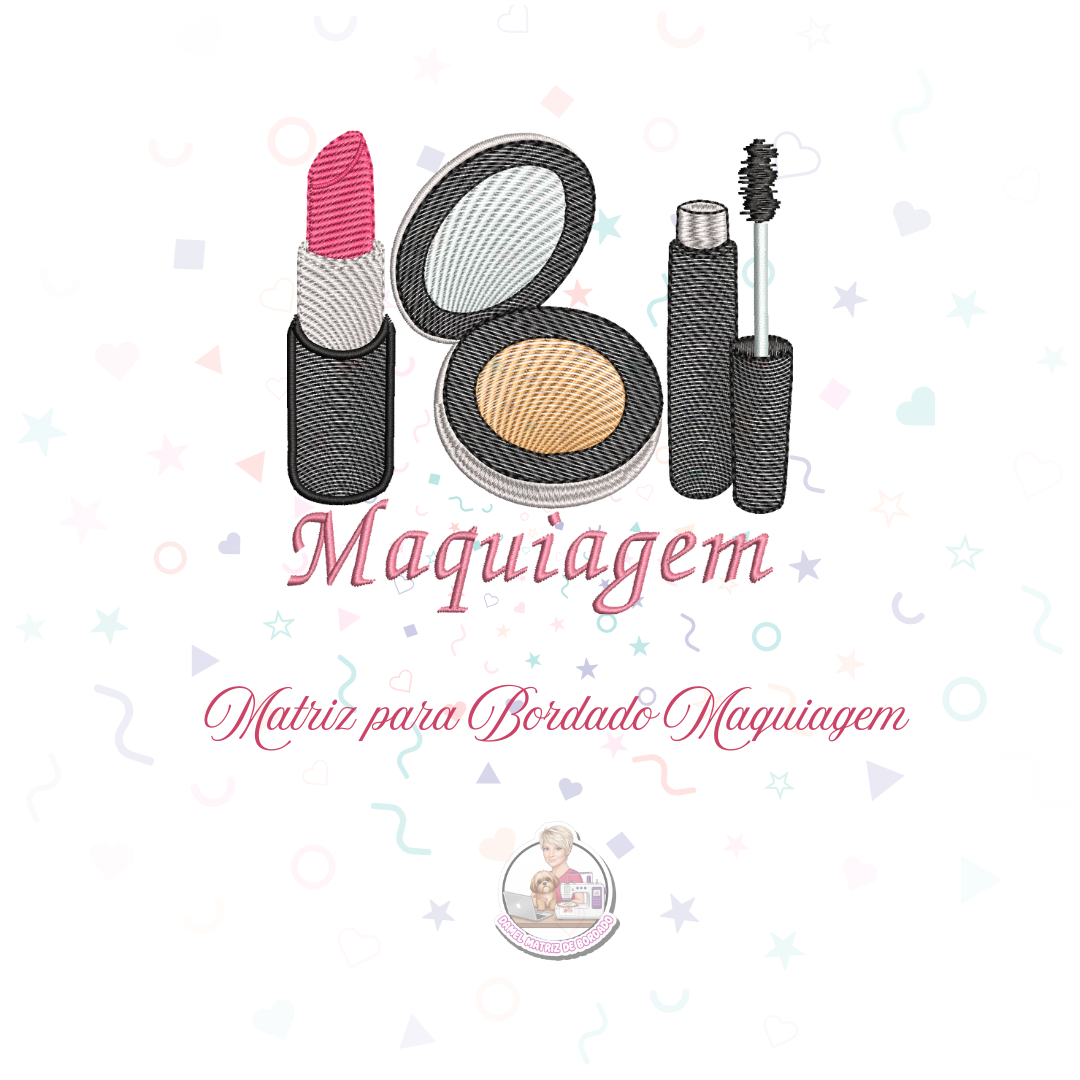 Matriz para Bordado Maquiagem Matriz para Bordado Trio Maquiagem - Imagem 1