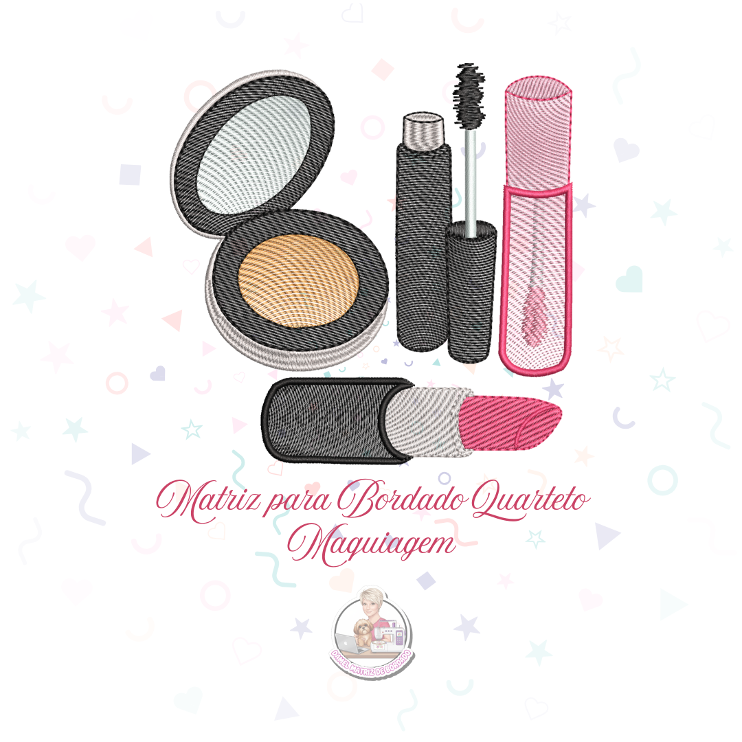 Matriz para Bordado quarteto maquiagem (1) Matriz para Bordado Quarteto Maquiagem - Imagem 1
