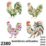 Matriz de bordado Combo galos e galinhas