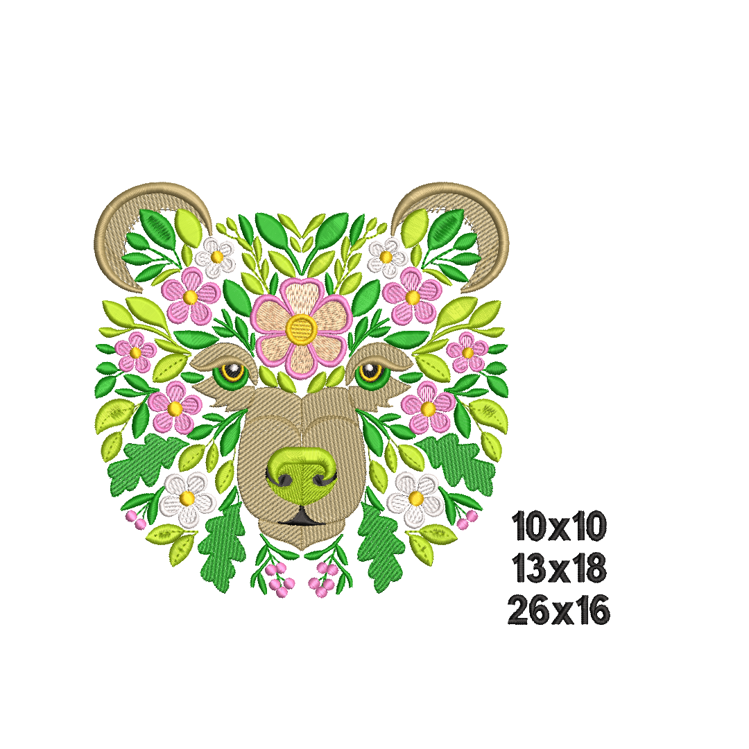 URSO-FLORAL Matriz Urso Floral - Imagem 1