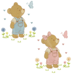 Matrizes de Bordado - Ursinha e Ursinho