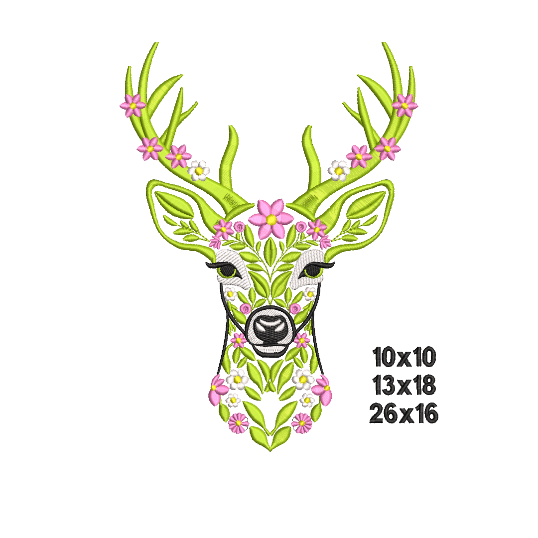 VEADO-FLORAL Matriz Veado Floral - Imagem 1