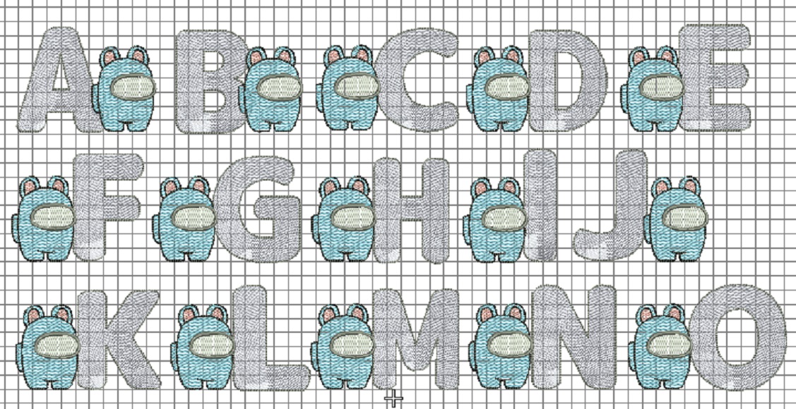 alfabeto amoung Matriz de Bordado Alfabeto Among - Imagem 1