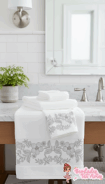 Matriz de bordado barrado floral em ponto riscado - Imagem 3