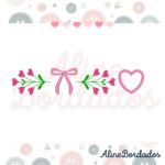 Matriz de Bordado Barrinha Entremeio Laço Coração